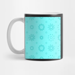 Suns and Dots Cyan Lines on Cyan Repeat 5748 Mug